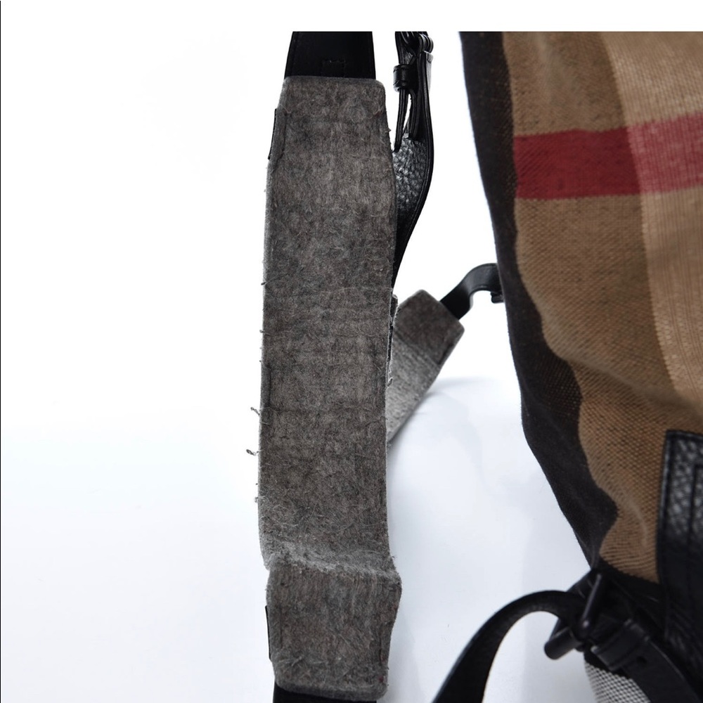 Burberry canvas large check backpack.